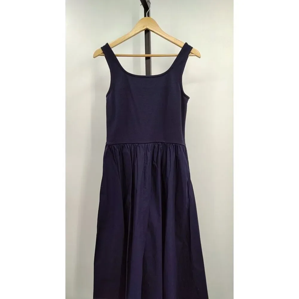 Quince Navy Blue Midi Dress - Picture 3 of 4